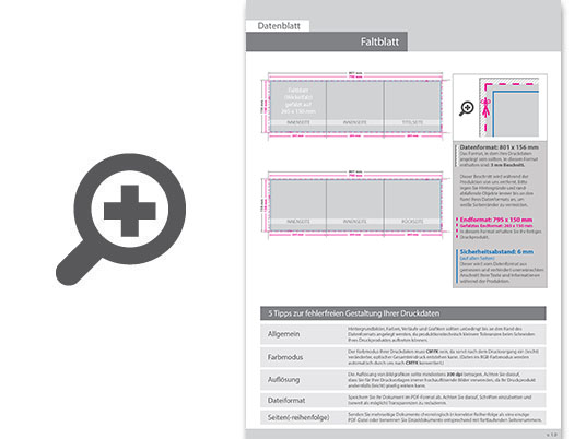 Product Bild hochglanz-uv-lack_faltblatt__gefalzt_auf_26_5_cm_x_15_0_cm__vertikaler_zickzackfalz__6-seitig